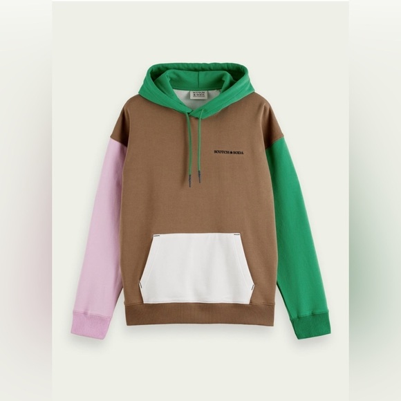 New! Scotch & Soda Color block Unisex Hoodie 💚 Large NWT! - Picture 5 of 5